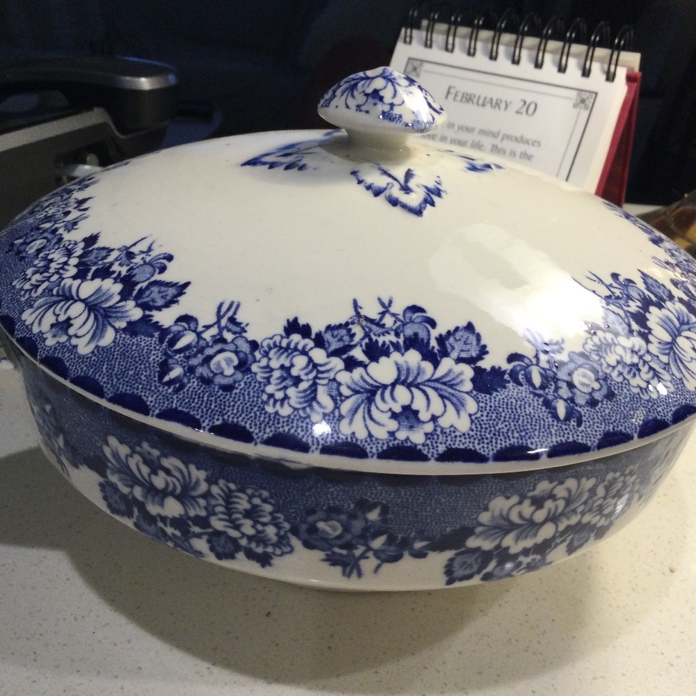 Antique Serving Bowl with Lid